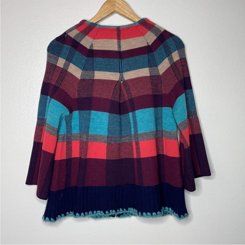 Anthropologie Monogram Zip Up Wool Sweater Small - Picture 2 of 5